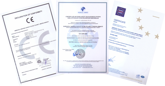 Eminoğlu Makina Certificates